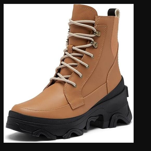 NWOB Sorel Brex Lace Waterproof Boot in Tawny Buff / Black | Size 10 - Picture 1 of 11